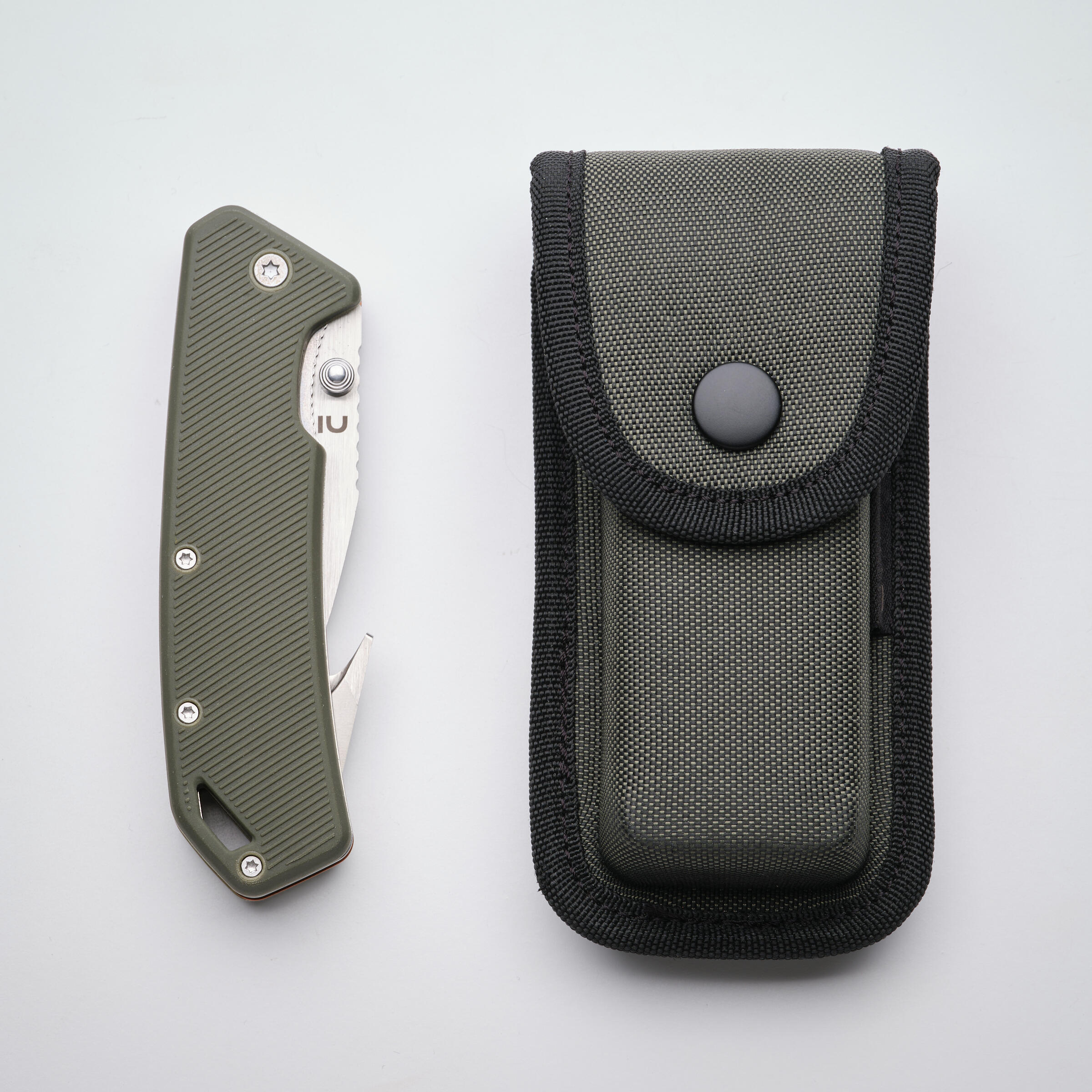 Couteau chasse pliant 8 cm Gut hook Vert Axis 80 9/10