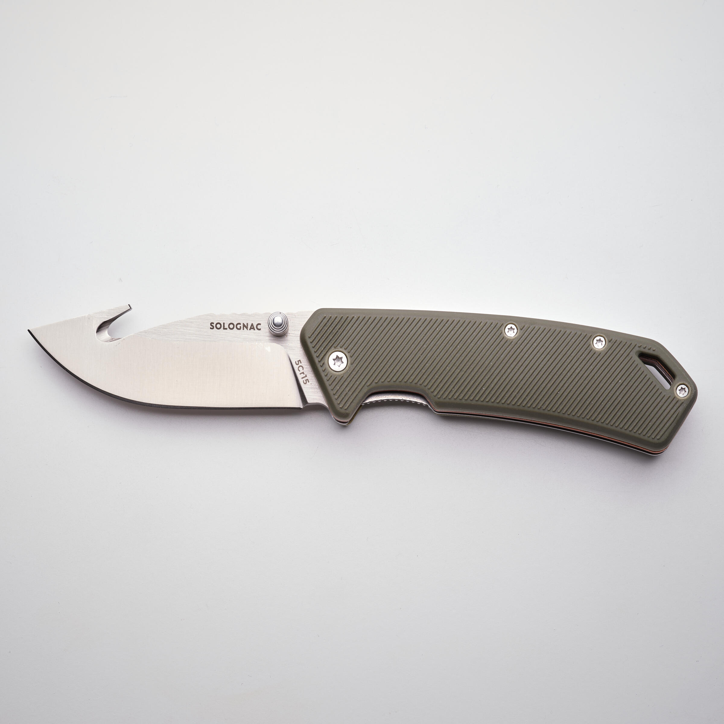 Couteau chasse pliant 8 cm Gut hook Vert Axis 80 3/10