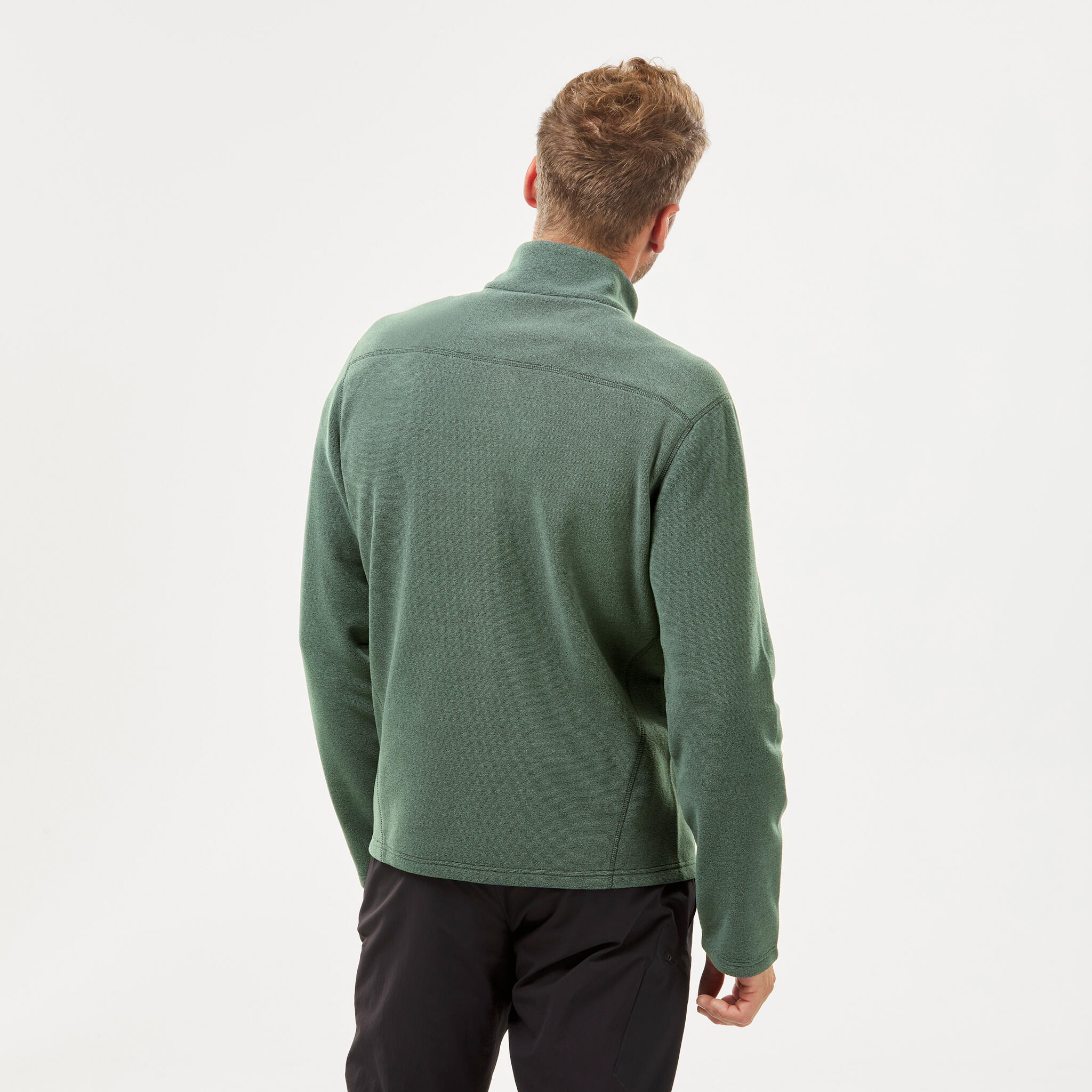Fleece jas voor wandelen heren MH100 groen 3/4