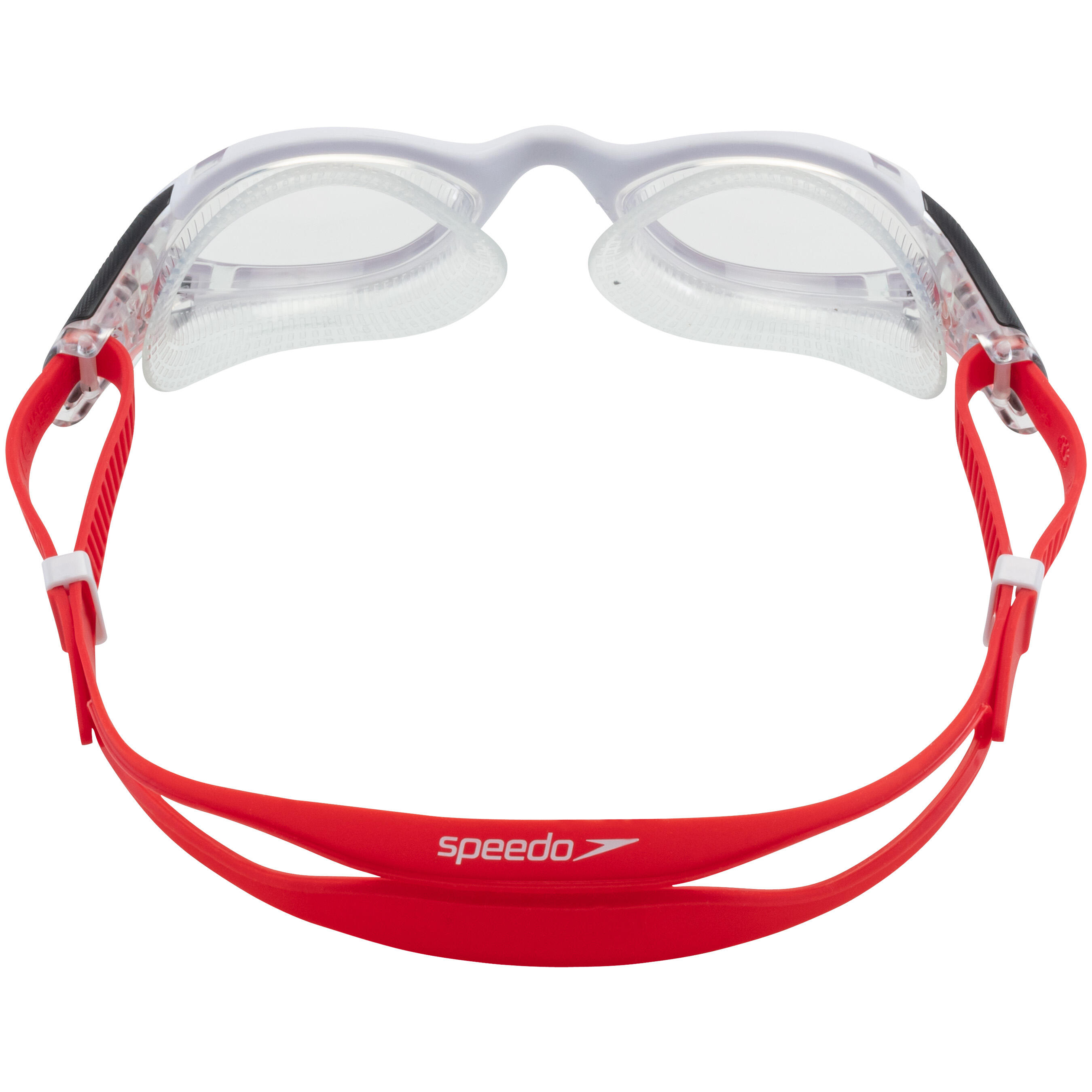 Fuse 2.0 Swimming Goggles Clear Lenses - White/Red 4/5