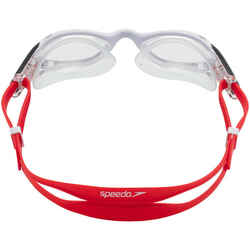 Fuse 2.0 Swimming Goggles Clear Lenses - White/Red