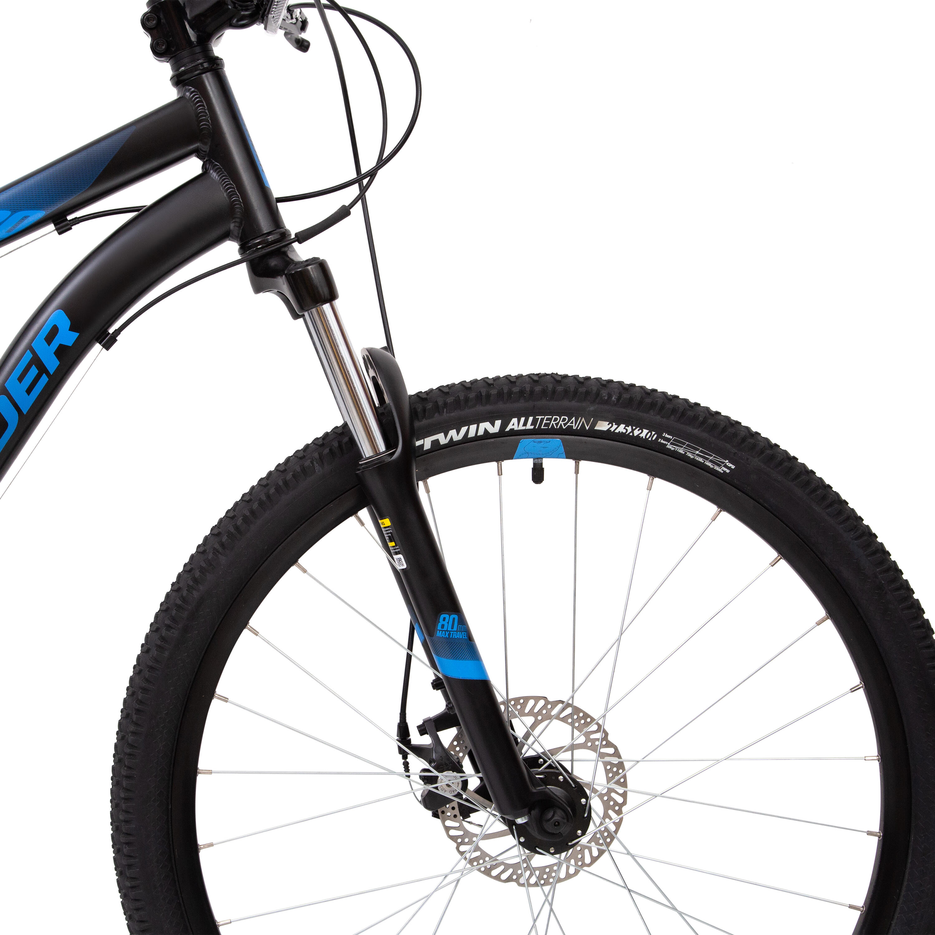 27.5" 9-Speed Mountain Bike - ST 120 Black/Blue - ROCKRIDER