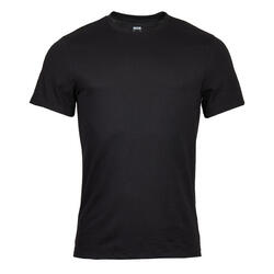 T-shirt fitness manches courtes slim coton extensible col rond homme noir