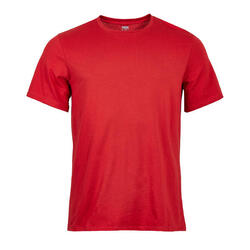 T-shirt fitness manches courtes coton extensible col rond homme rouge grenat