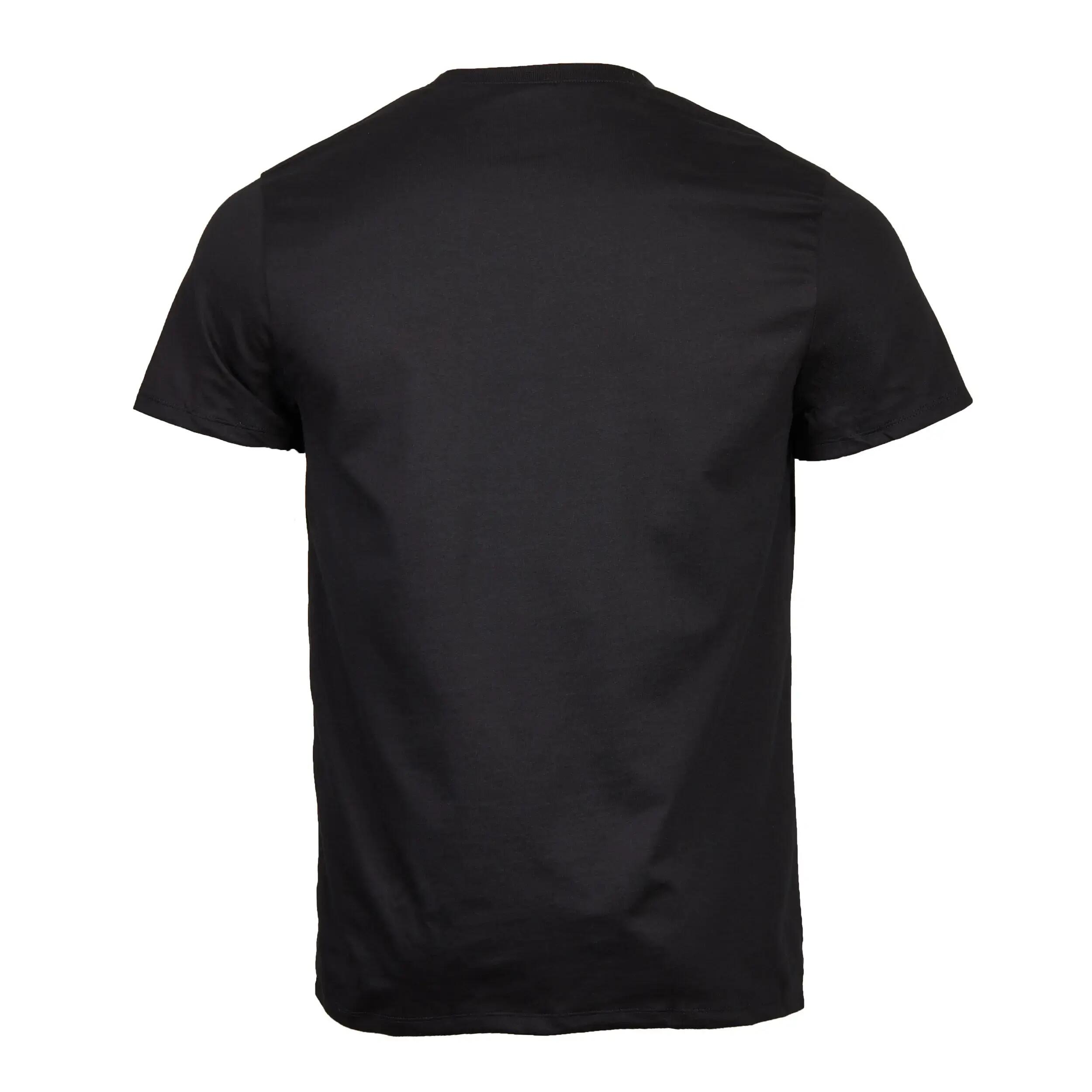 Tricou fitness bumbac 100 negru bărbați 10/20