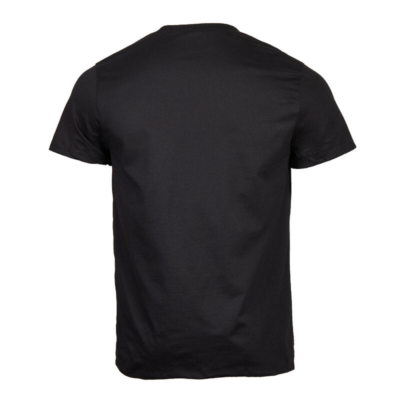 Tricou fitness bumbac 100 negru bărbați