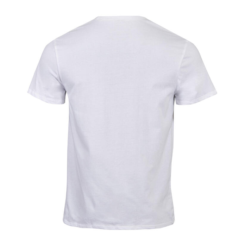 Tricou fitness bumbac 100 alb bărbați