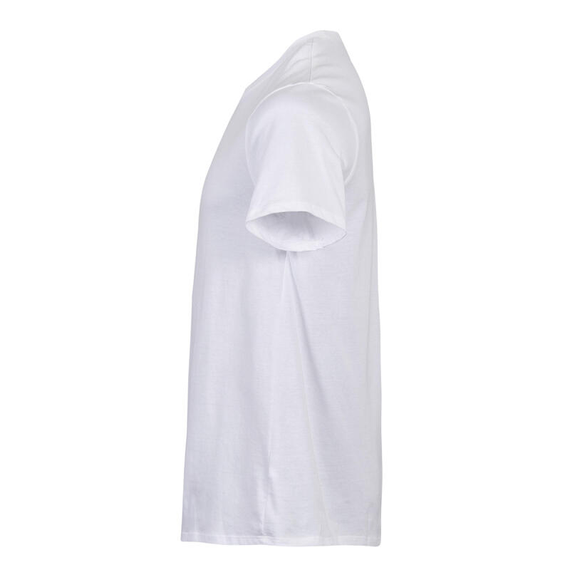 Tricou fitness bumbac 100 alb bărbați
