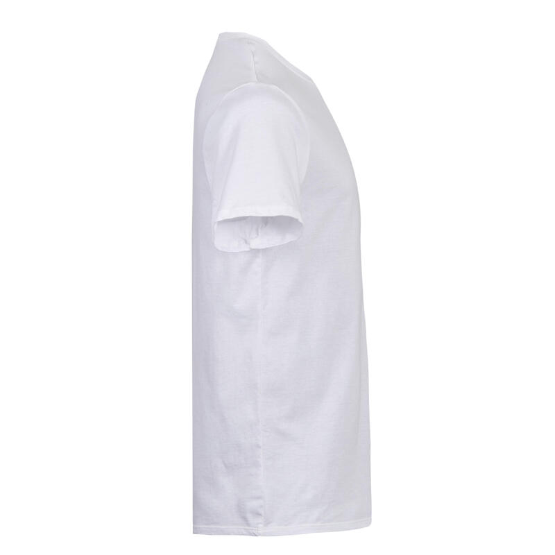 Tricou fitness bumbac 100 alb bărbați