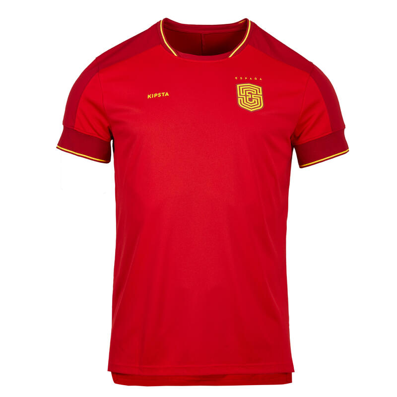 CAMISOLA DE MANGA CURTA FUTEBOL ESPANHA FF500 ADULTO 2024