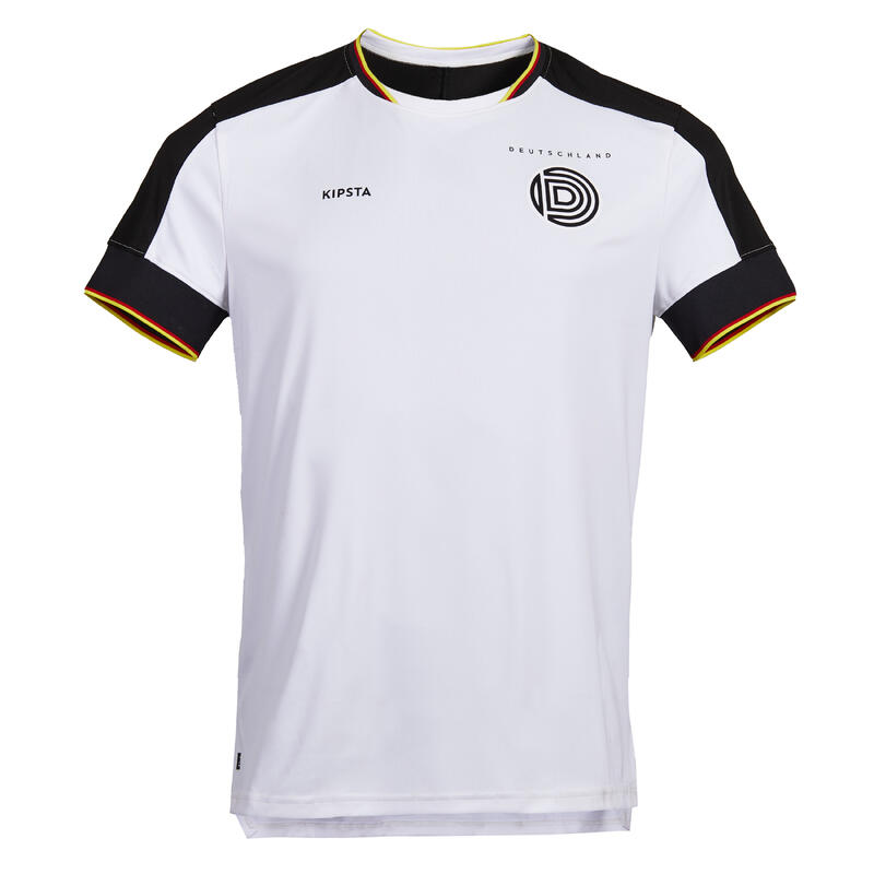 Tricou Fotbal FF500 Replică Germania 2024 Alb-Negru Adulți 
