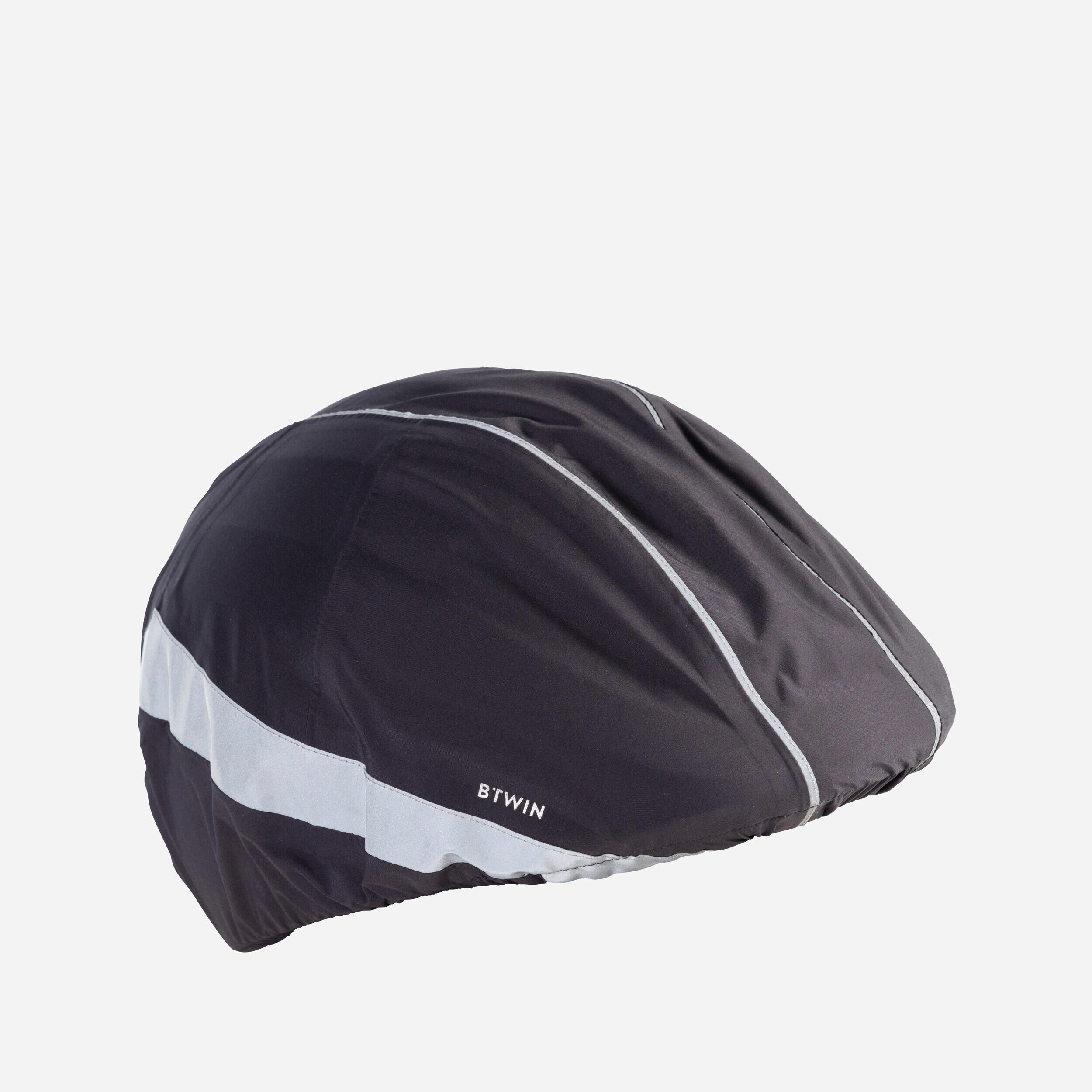 BTWIN Night Visibility Waterproof Helmet Cover 940 - Black