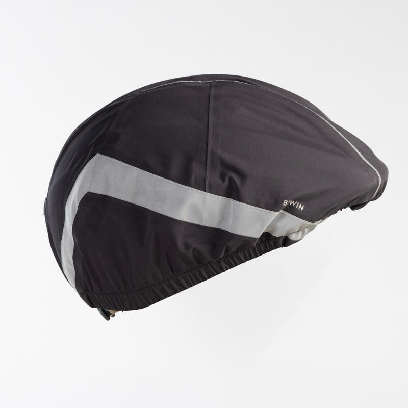 Night Visibility Waterproof Helmet Cover 940 Black BTWIN Decathlon