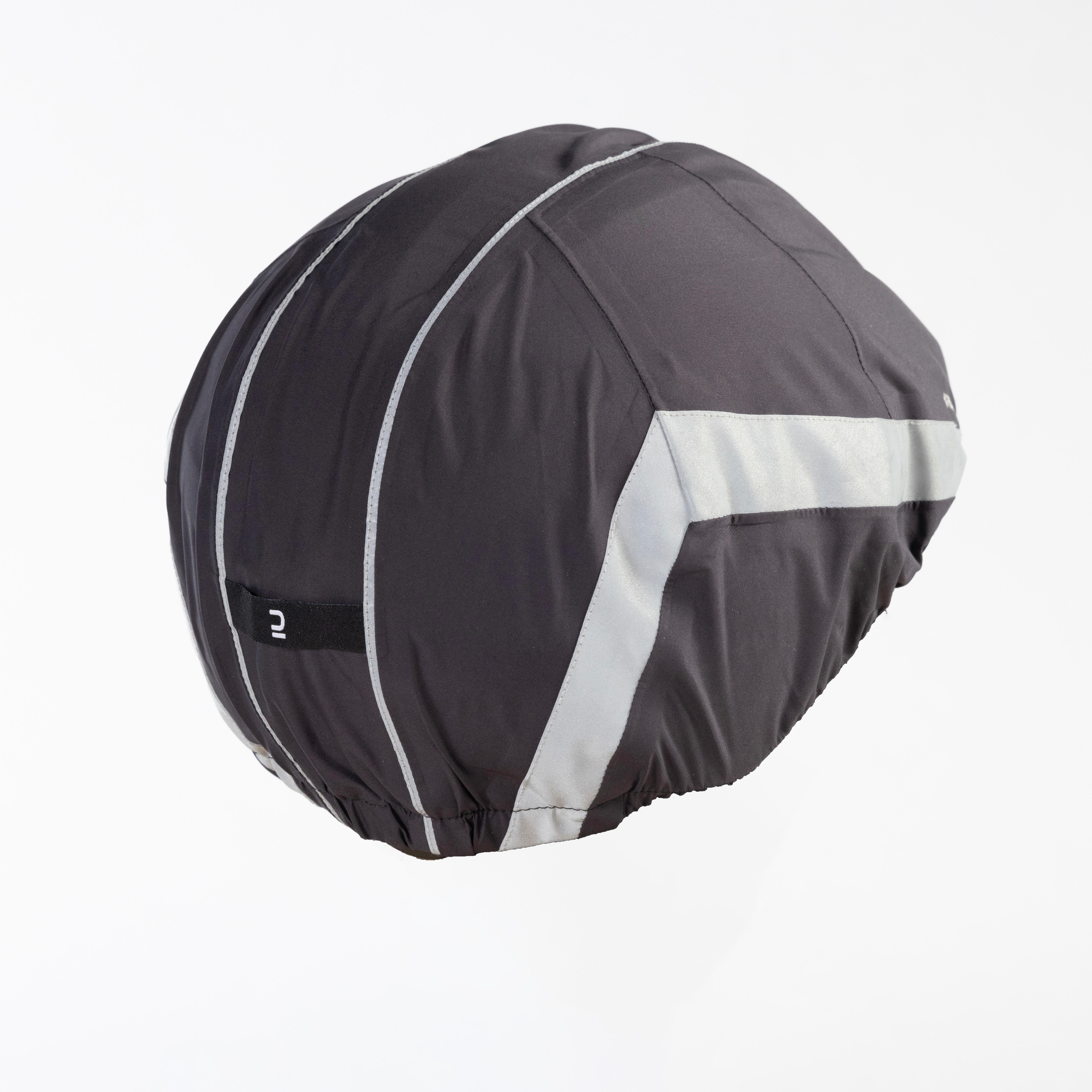 Night Visibility Waterproof Helmet Cover 940 Black BTWIN Decathlon