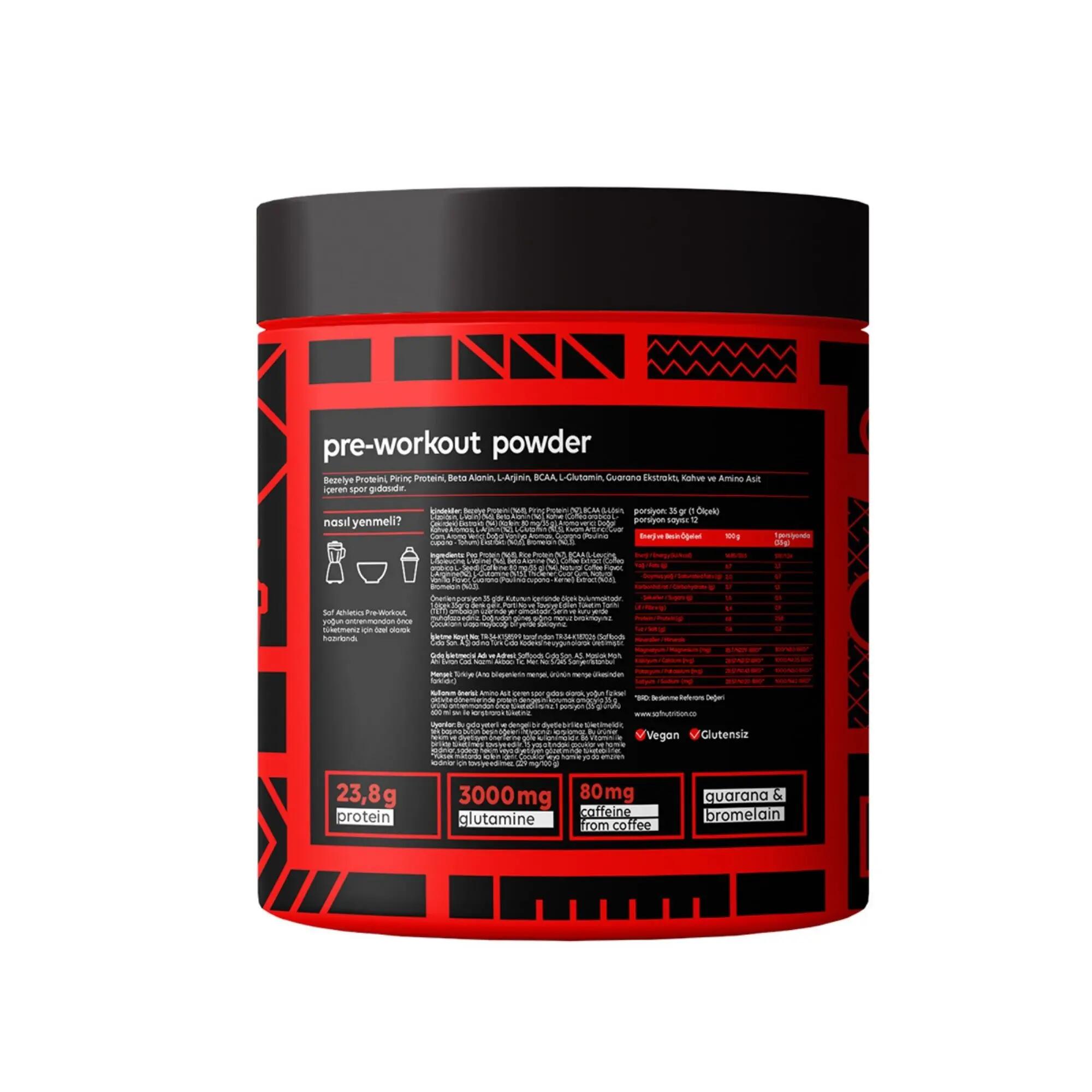 Saf Athletics Pre-Workout Bitkisel Protein Tozu 420 Gr 2/2
