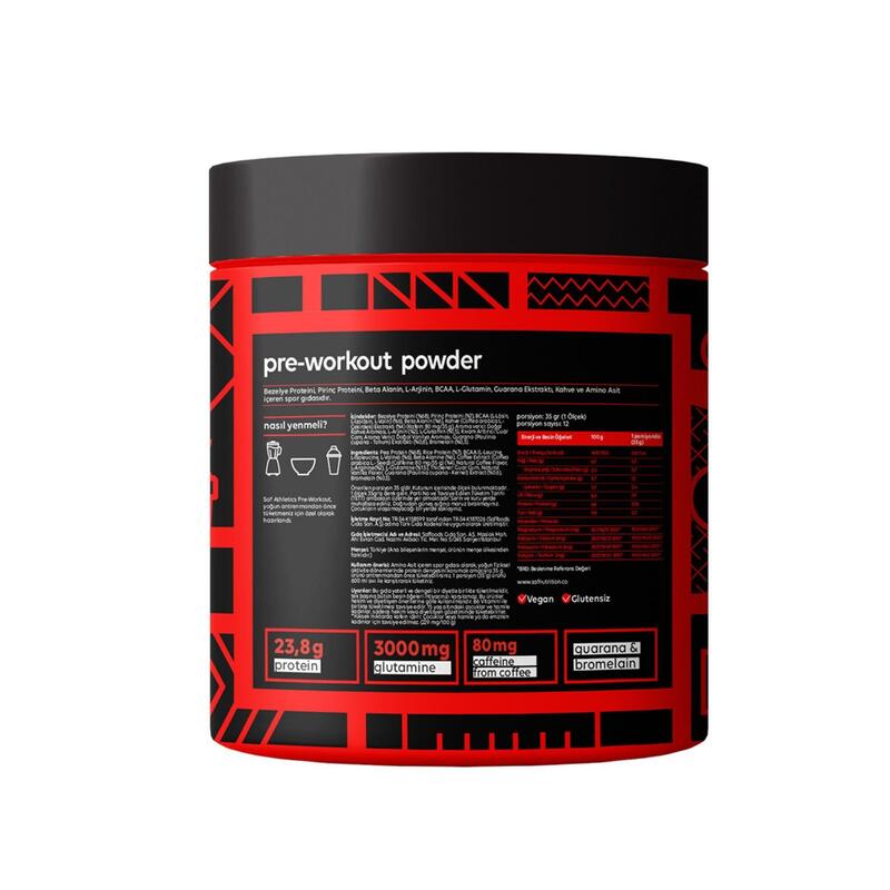 Saf Athletics Pre-Workout Bitkisel Protein Tozu 420 Gr