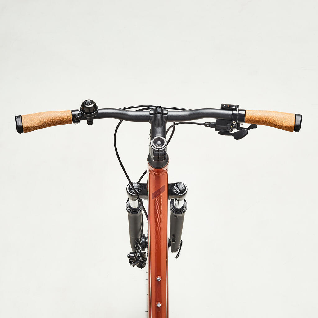 Low Step-Through Hybrid Bike Riverside 500 - Brick Red