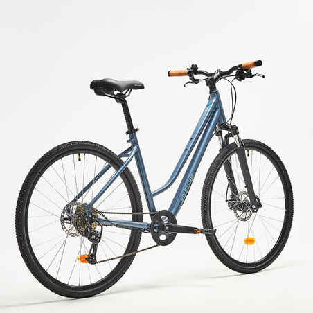 Hibridinis dviratis „Riverside 500“ žemu rėmu, tamsiai mėlynas
