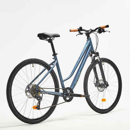 Low Step-Through Hybrid Bike Riverside 500 - Storm Blue