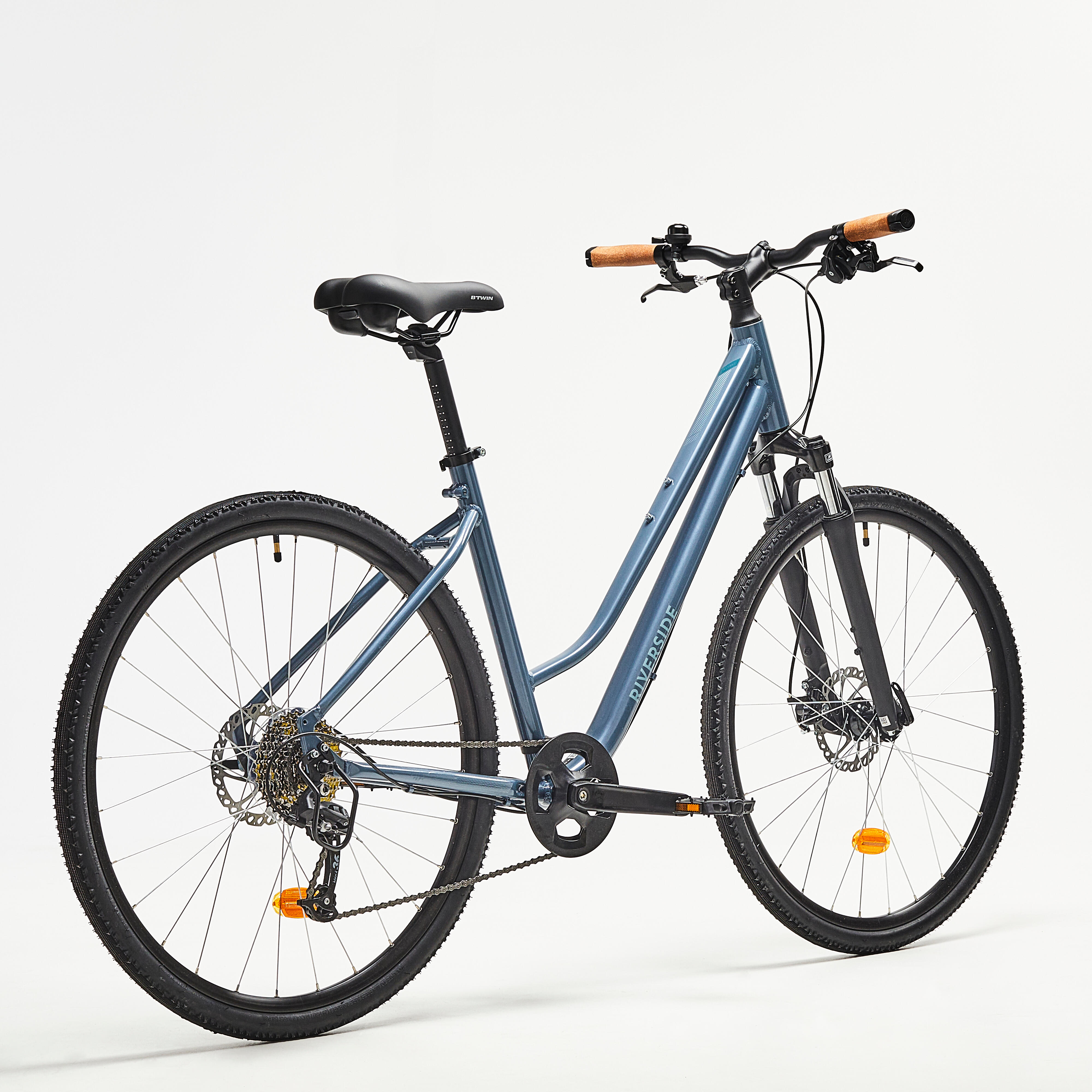 RIVERSIDE 500 Trekking 28 Jant M.disk Fren ehir Bisikleti Mavi RIVERSIDE Decathlon