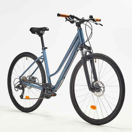 Low Step-Through Hybrid Bike Riverside 500 - Storm Blue