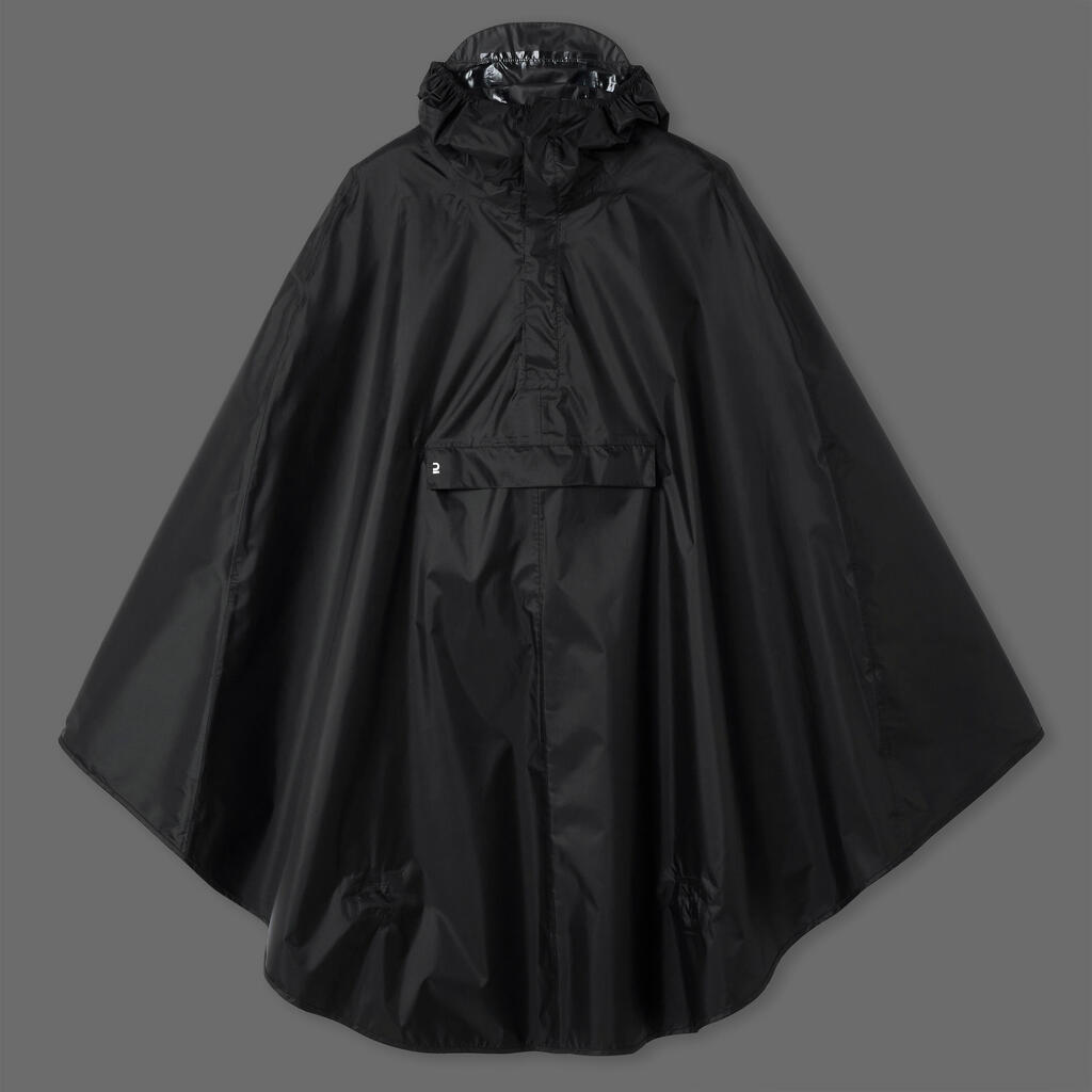 Fahrrad-Poncho Regenponcho City-Bike 100 schwarz