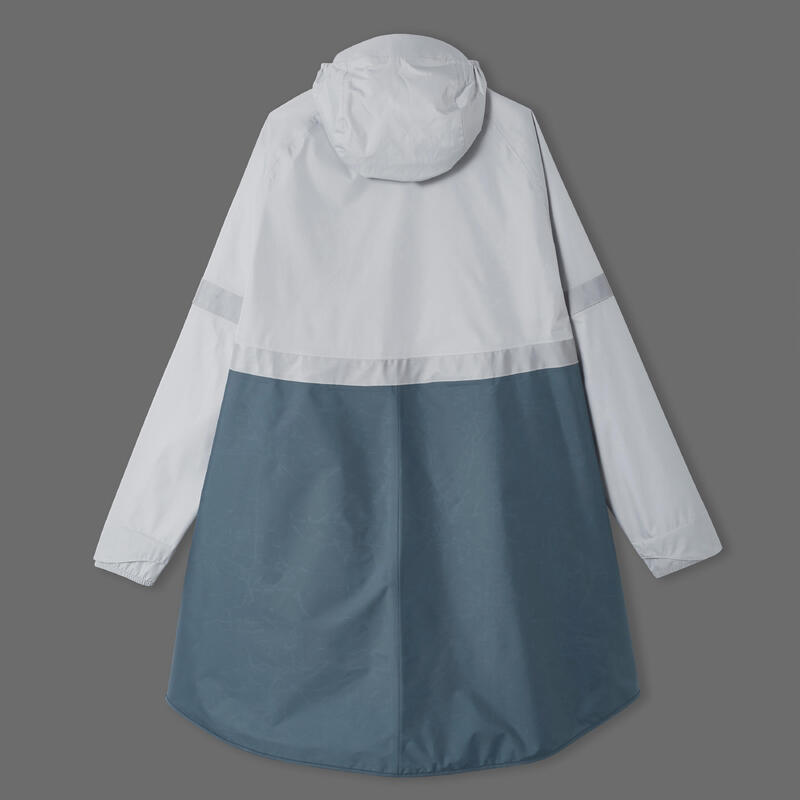 PONCHO PLUIE VISIBILITE NUIT VELO VILLE 540 BLEU GRIS