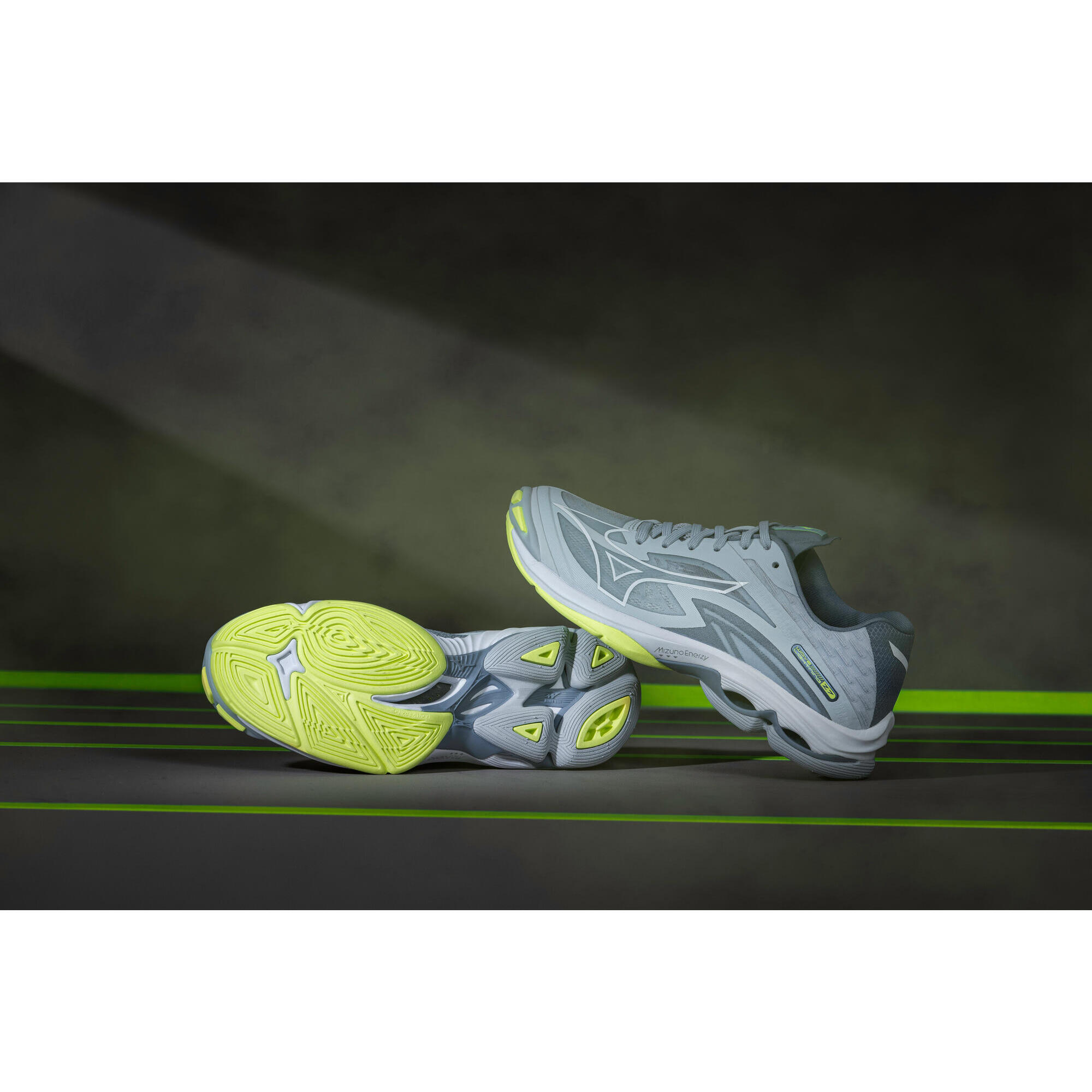 Women's Lightning Z7 Low Volleyball Shoes - Grey/Lime