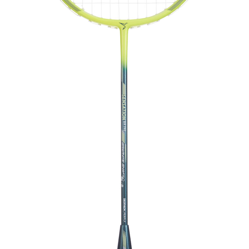 ADULT BADMINTON RACKET BR SENSATION 190 YELLOW GREEN PERFLY - Decathlon
