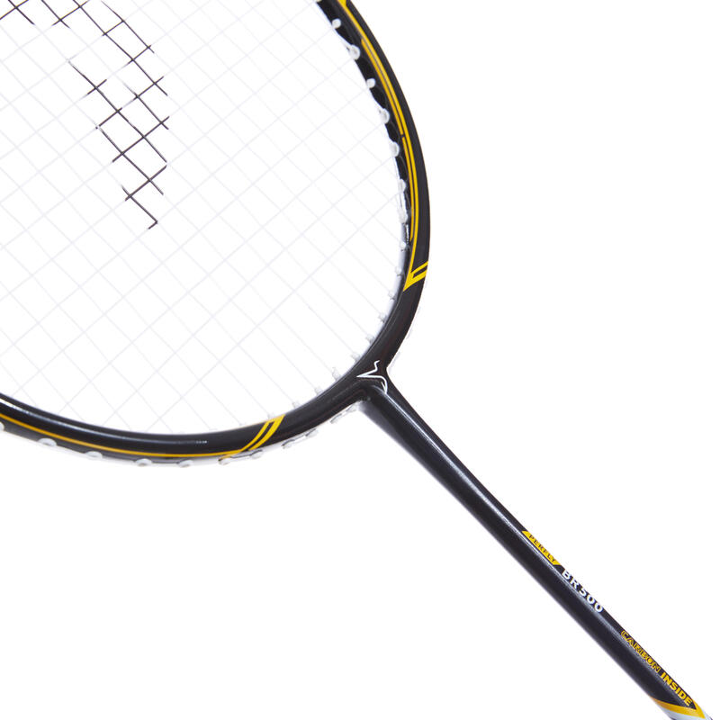 Badmintonracket voor volwassenen BR 500 zwart geel