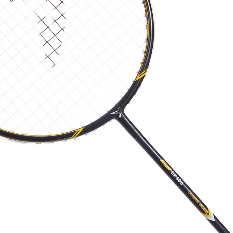Badmintonracket voor volwassenen BR 500 zwart geel