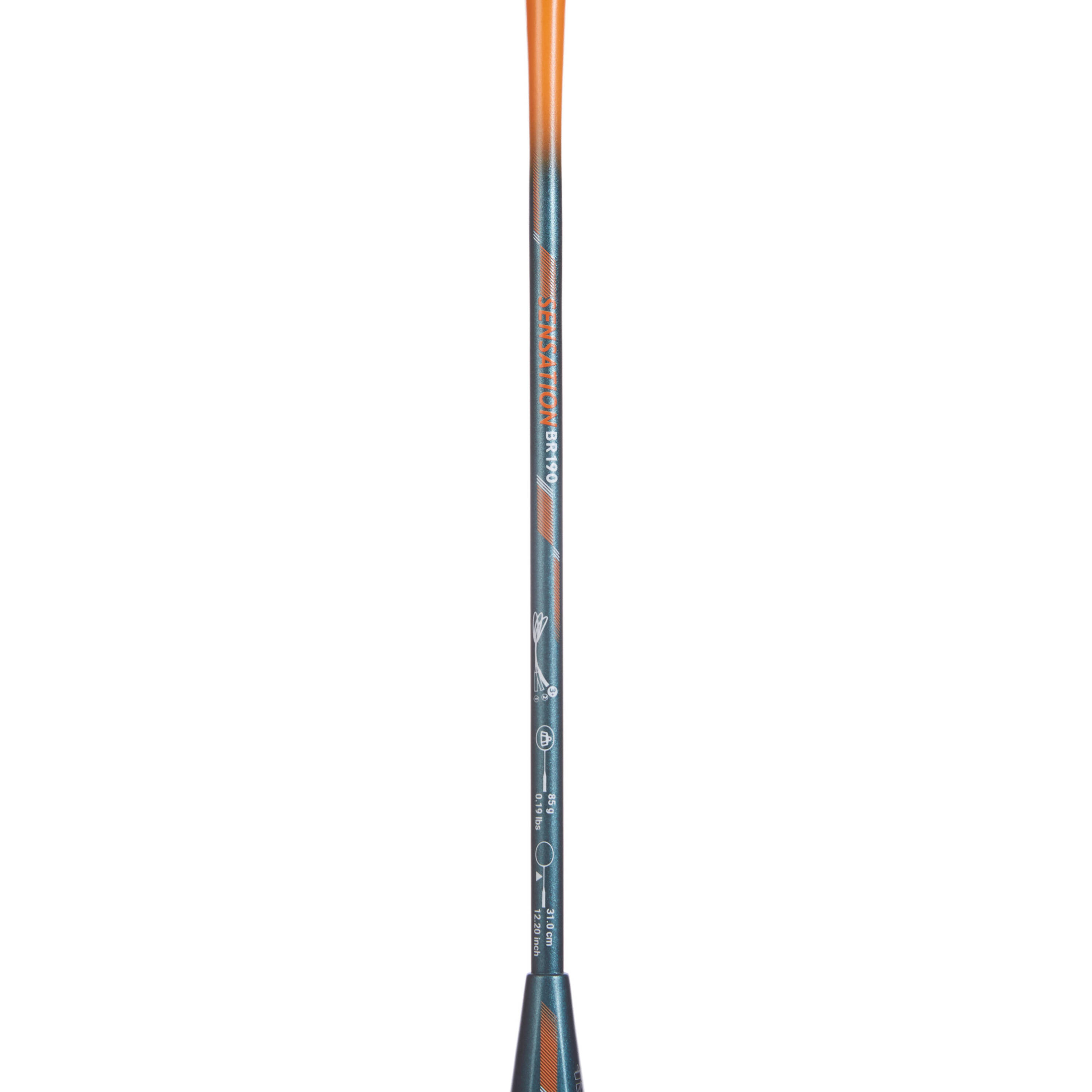 ADULT BADMINTON RACKET BR SENSATION 190 ORANGE GREEN -  5