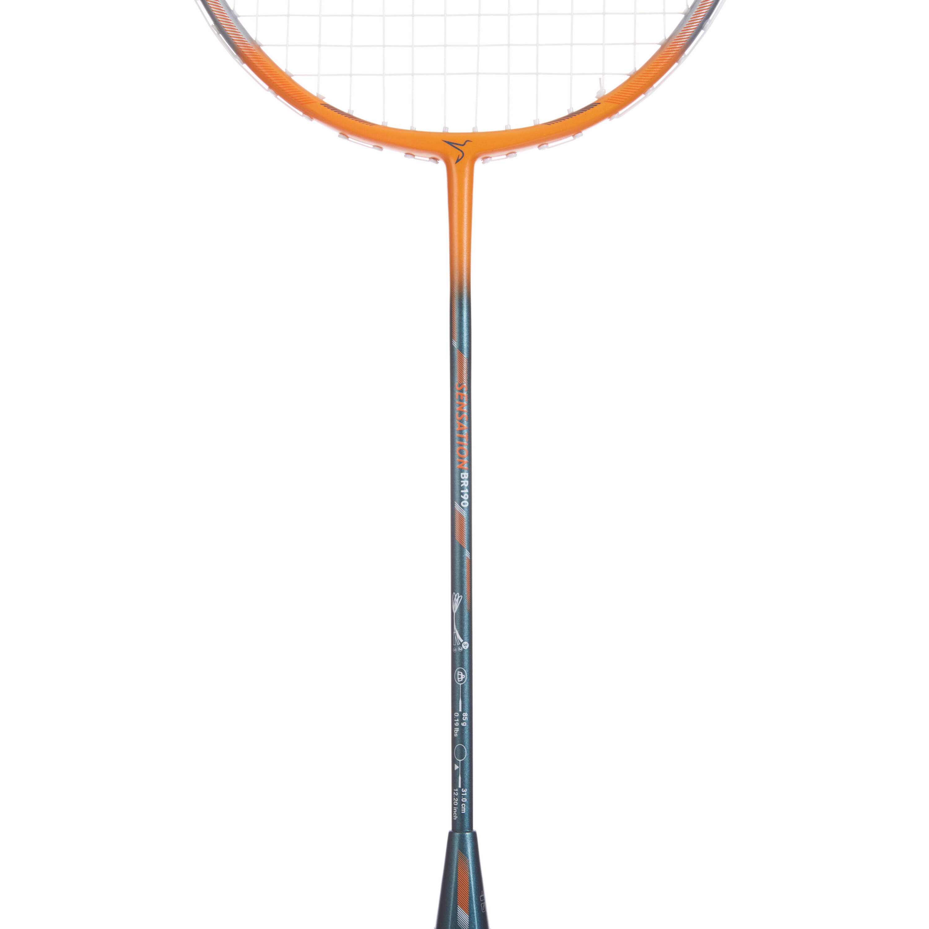 ADULT BADMINTON RACKET BR SENSATION 190 ORANGE GREEN -  4