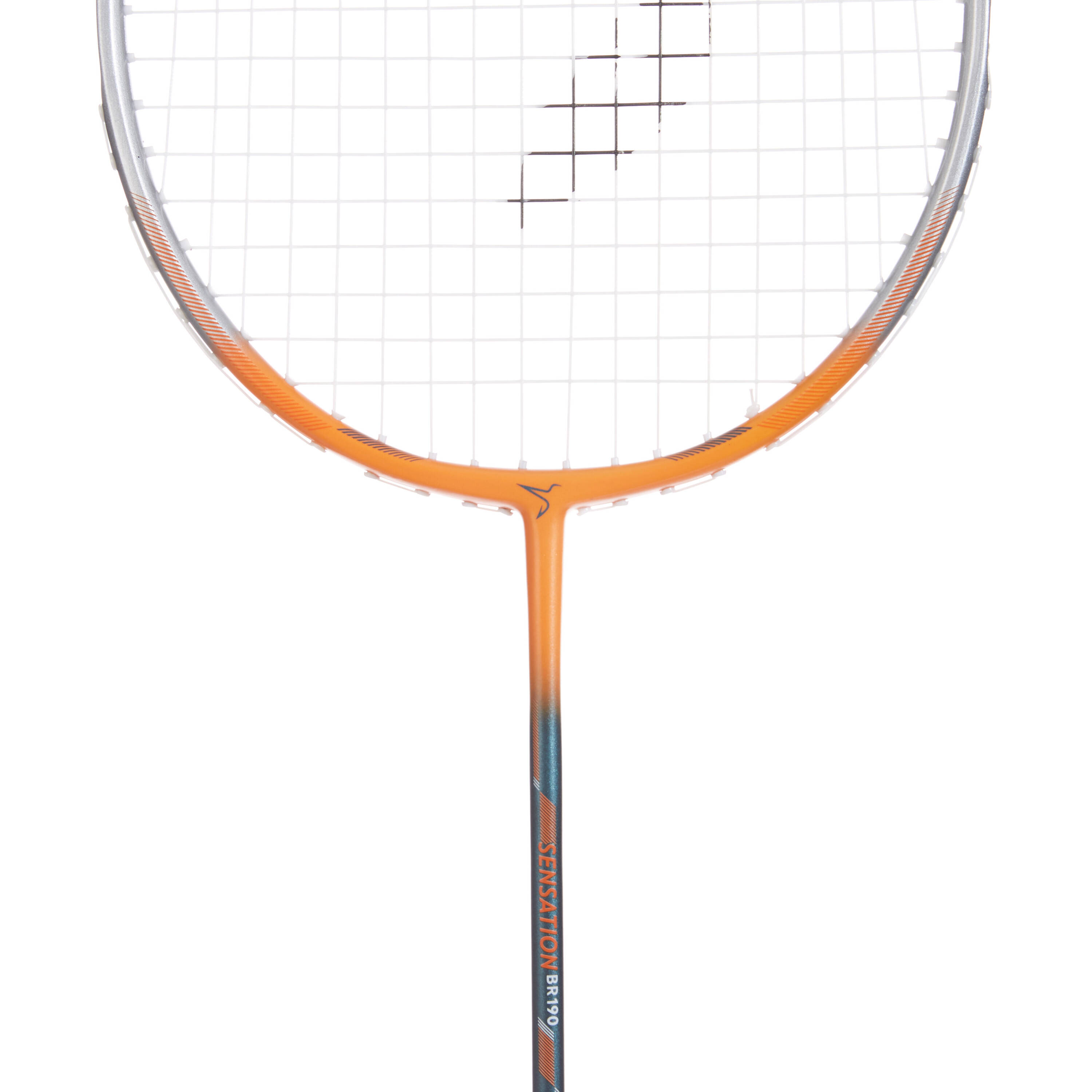 ADULT BADMINTON RACKET BR SENSATION 190 ORANGE GREEN -  3