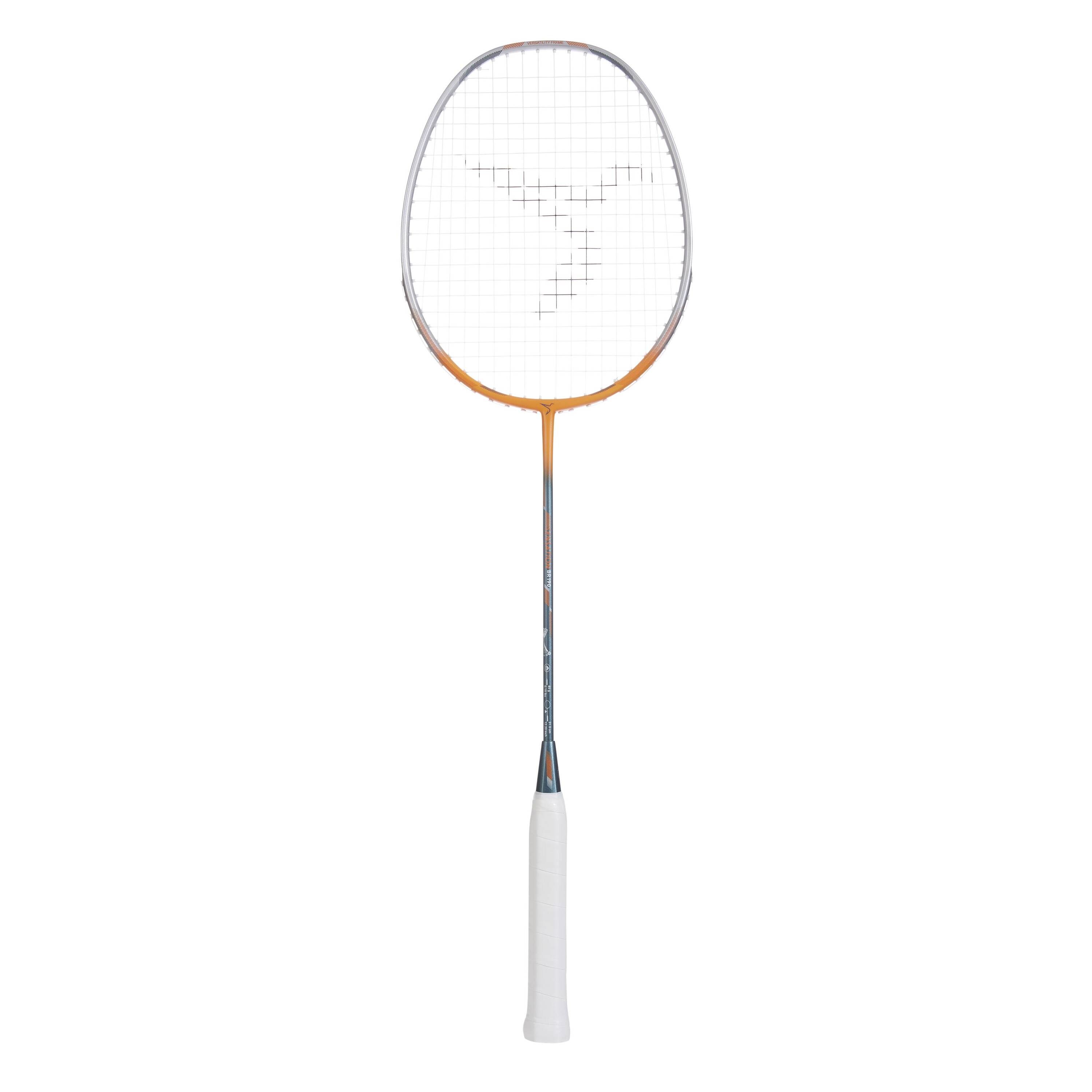 ADULT BADMINTON RACKET BR SENSATION 190 ORANGE GREEN -  1