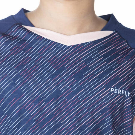 BADMINTON JUNIOR T SHIRT LITE 560 NAVY PINK