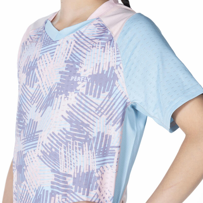 兒童款羽球 T 恤 LITE 560－粉紅色 CAROLINA 款