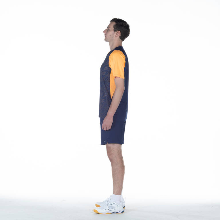 MEN BADMINTON T-SHIRT LITE 560 NAVY ORANGE