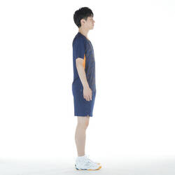 MEN BADMINTON T-SHIRT LITE 560 NAVY ORANGE