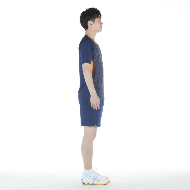 T-SHIRT BADMINTON PRIA LITE 560 NAVY ORANGE