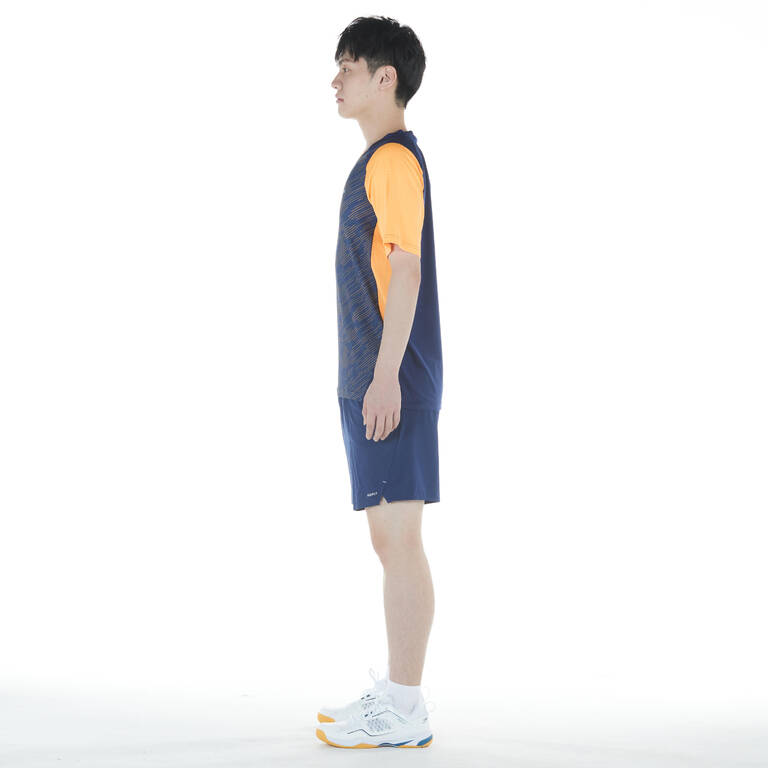 MEN BADMINTON T-SHIRT LITE 560 NAVY ORANGE