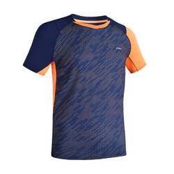 MEN BADMINTON T-SHIRT LITE 560 NAVY ORANGE