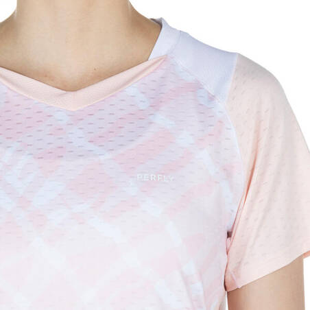 WOMEN BADMINTON T SHIRT LITE 560 PINK