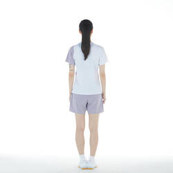 WOMEN BADMINTON T SHIRT LITE 560 PURPLE GREY