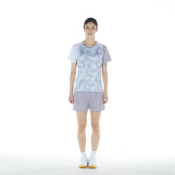 WOMEN BADMINTON T SHIRT LITE 560 PURPLE GREY