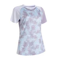 WOMEN BADMINTON T SHIRT LITE 560 PURPLE GREY