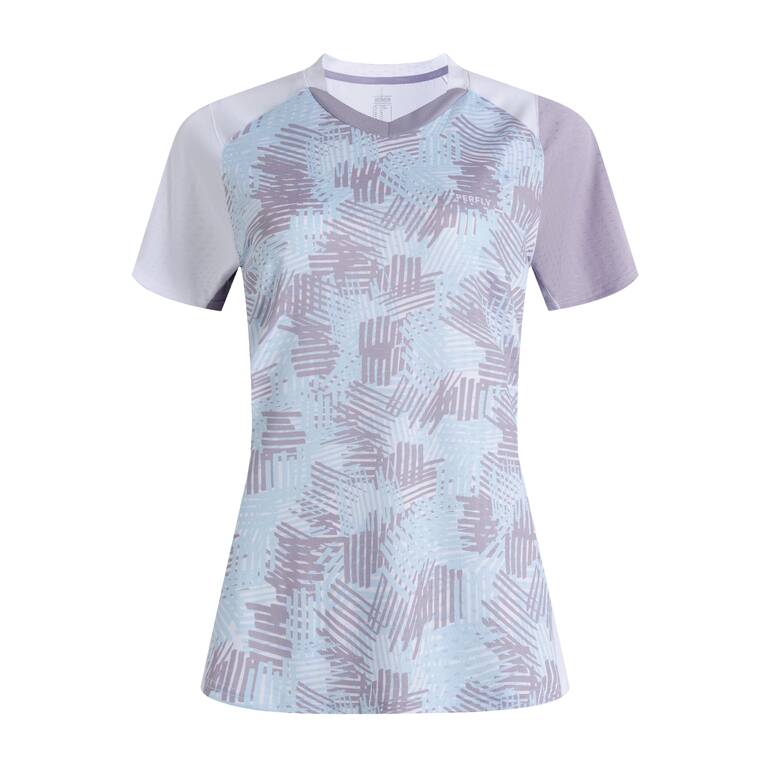 WOMEN BADMINTON T SHIRT LITE 560 PURPLE GREY