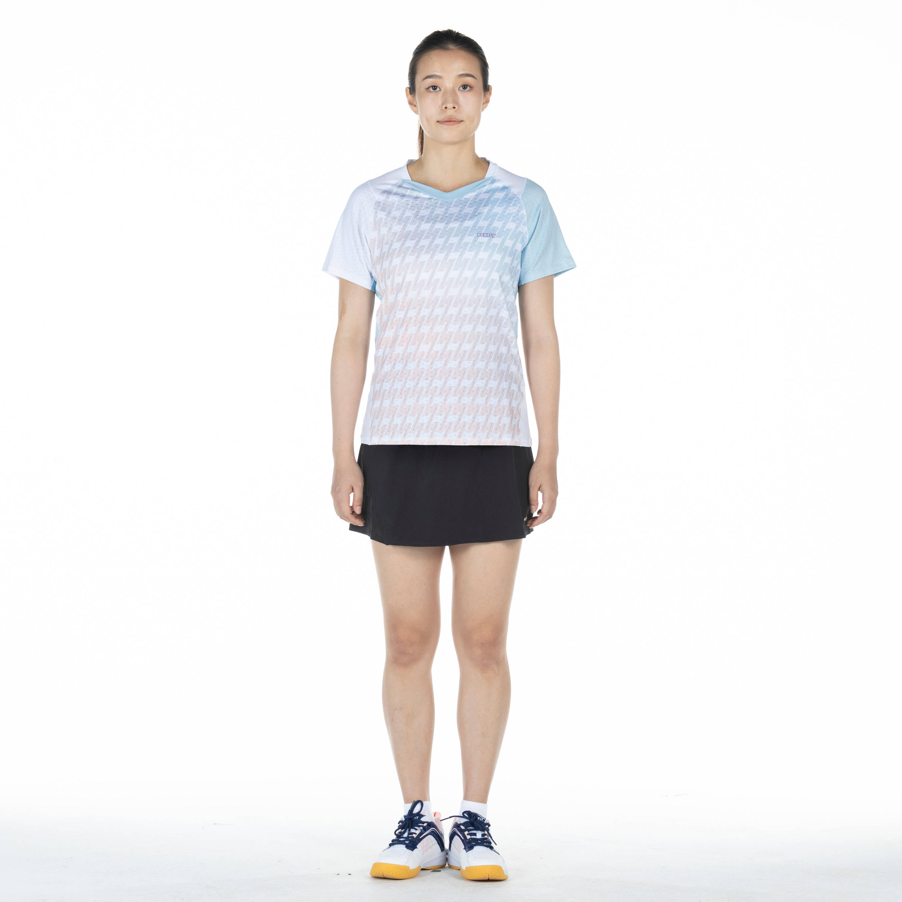 WOMEN BADMINTON T SHIRT LITE 560 WHITE -  3