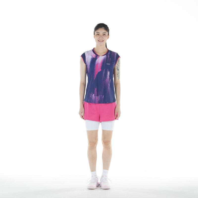 WOMEN BADMINTON T-SHIRT PERFORM 990 W NAVY BLUE