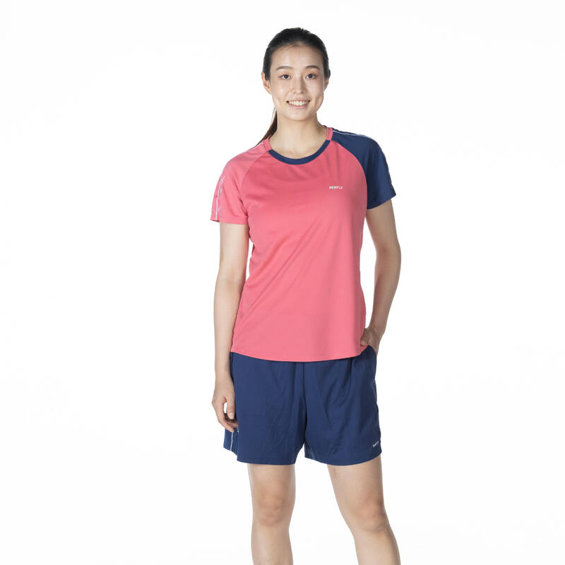 WOMEN BADMINTON T SHIRT SENSATION 530 RASPBERRY